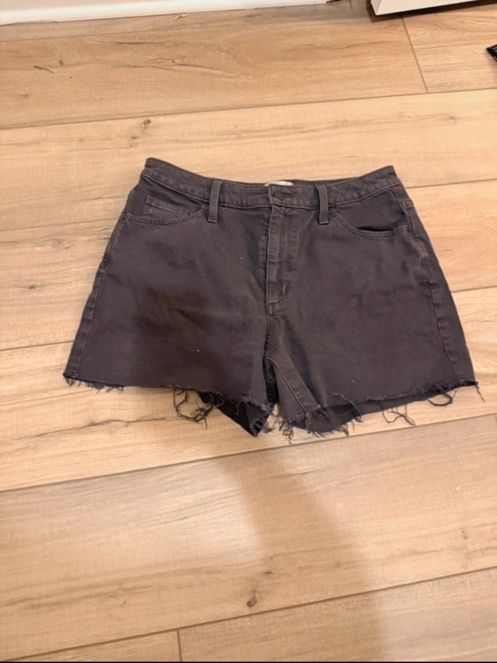Universal Thread Washed Black Raw Hem Denim Shorts